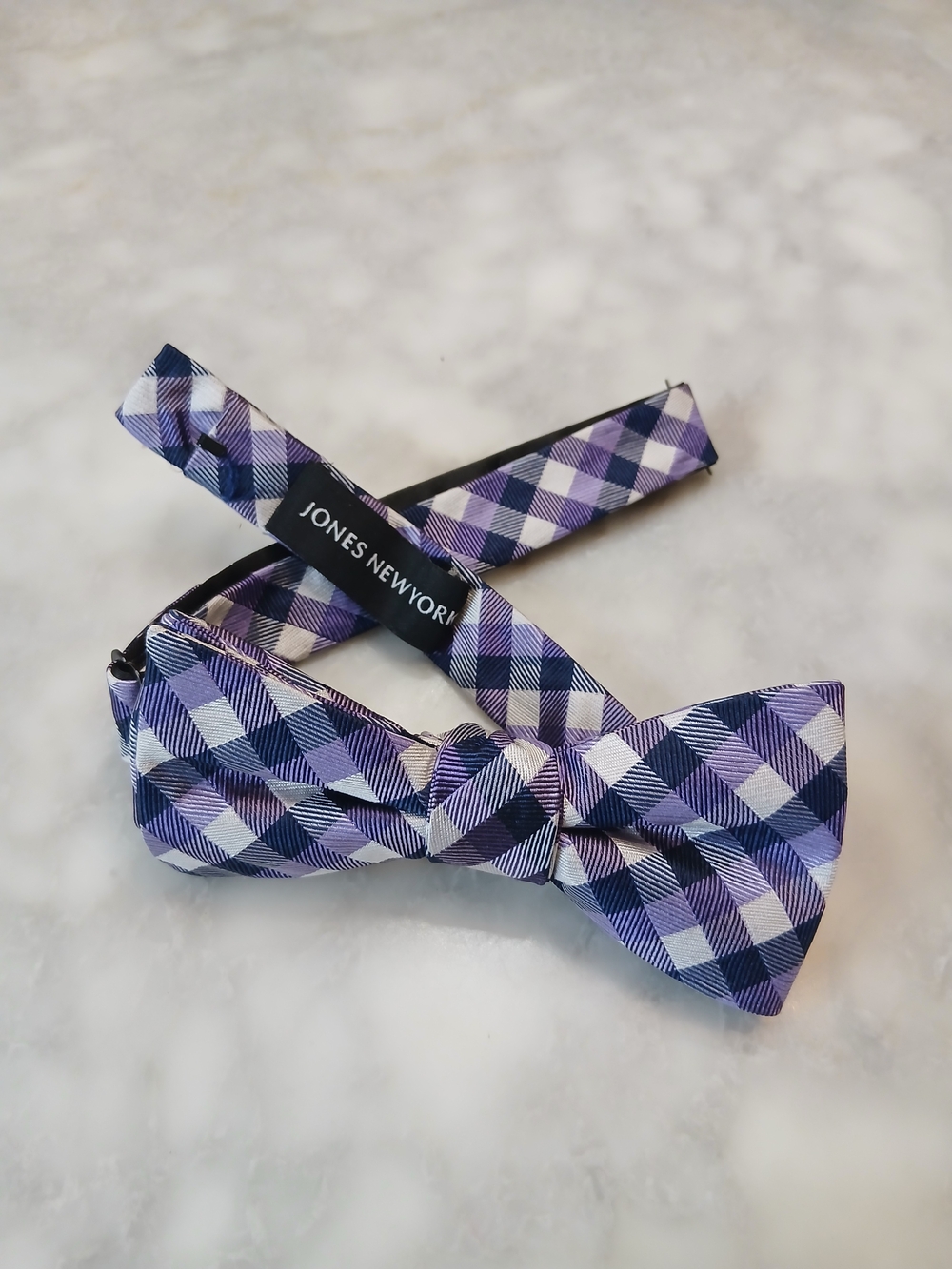 Jones New York Purple Plaid Bow Tie